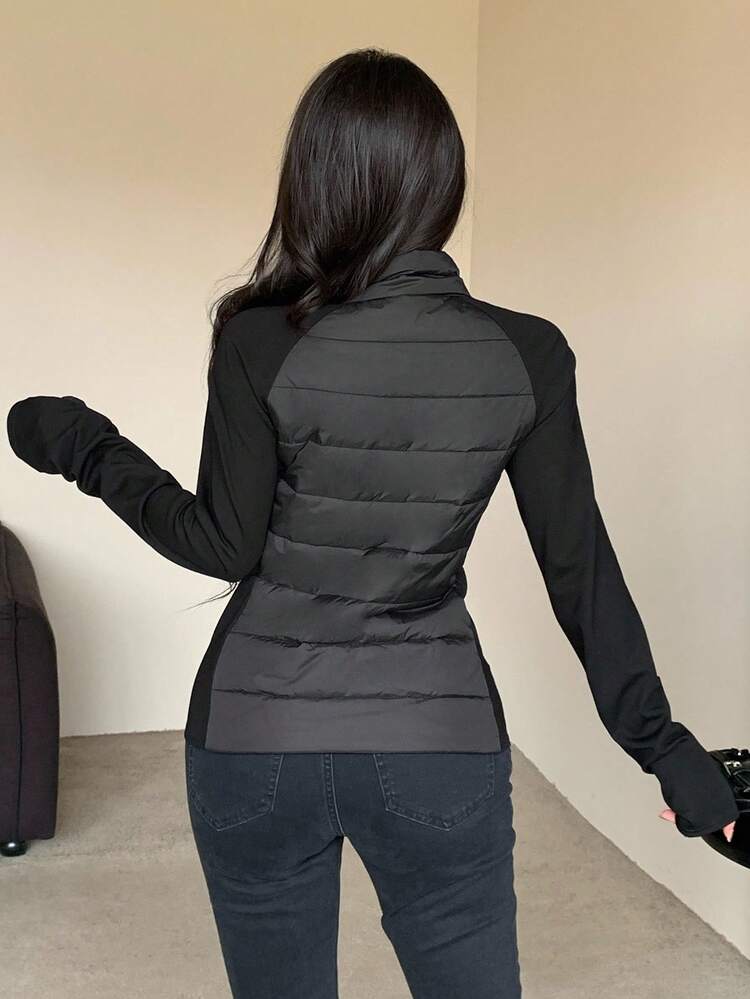 Women's Fitted Padded Coat With Stand Collar Jacket Winter