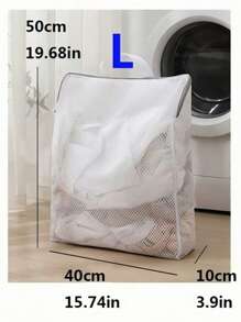 1-Pack White Laundry Wash Bag With Handles - Honeycomb Mesh Delicates Protector For Bras/Sweaters/Socks, Snag-Proof Thick Mesh Washing Machine Bag For Underwear & Clothes | Christmas Holiday Gift Essentials (Home & Travel Use)