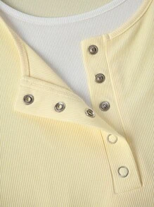 Franclia 女士优雅时尚简约百搭修身长袖二合一T恤，春秋季奶油黄休闲装，适合大学校园的春季服装，秋季女装