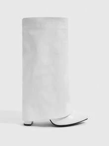CUCCOO SZL Botas de Salto Alto de Couro de Bico Fino Moda Feminina CUCCCOO - Branco - Visão 7