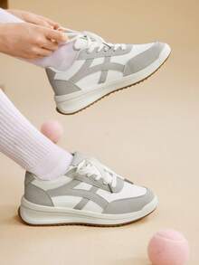 CUCCOO EASI 女士2025新款平底休闲运动鞋，轻便舒适防滑透气耐穿 - 灰色 - 查看 6