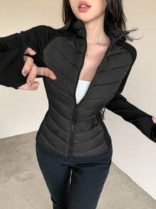 DAZY 女式立领修身夹棉大衣 冬季