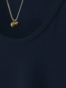 SHEIN 大码纯色圆领短袖休闲夏季百搭T恤