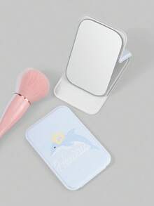 ROMWE Kawaii Cute Minimalist Cherry, Strawberry, Bow, Fruit, Ocean, Seashell, Starfish Foldable Portable Vanity Mirror, Suitable For Travel And Gifts
