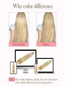 Seamless Clip Ins 丰盈接发 55克 1片 16号浅金色 100%高品质毛鳞片顺滑 Remy真人发 无痕PU夹式接发 - S16 - 查看 5