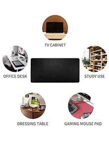 SHEIN Desk Pad For Office Home, Leather Waterproof Large Desk Writing Mat Organizer,Multifunctional Ultra Thin Use Desk Blotters Mouse Pad Protector - Black - View 7