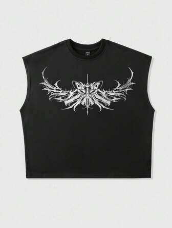 Street Life Camiseta de tirantes casual de verano para hombre con estampado de color contrastante