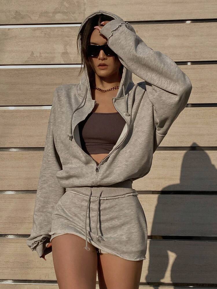 Women's Hooded Sweatshirt Pants Set, New Casual Loose Versatile Outfit Fall/Winter Lounge Sets For Women