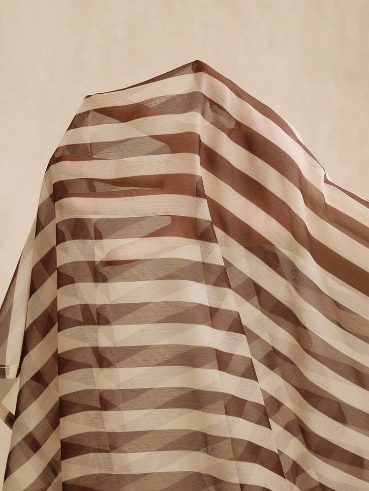 Plus Size Women Urban Chic Striped Sequin Embellished Collared Long Sleeve Blouse, Suitable For Autumn, Fall, Winter, Going Out, Elegant, Formal, Party, Chic, New Year, Christmas, Work, Graduation, Wedding