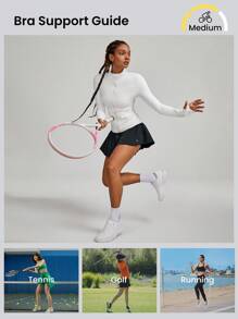 GLOWMODE Drawstring Pocket Mini Skort With Built-In Underwear Tennis Golf Summer Anti-Odor - Black - View 4
