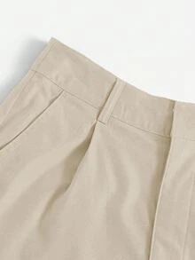 SHEIN Essnce Plus Size Women's Summer Shorts, Casual Shorts,Summer Concert Rave,Gyaru Vacation - Beige - View 6