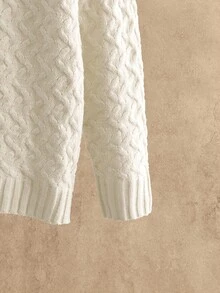 HIMLAND Men's Casual Knitted Sweater With Turndown Collar, Suitable For Everyday Wear Men Knit Polo Men Knit Sweater Knitted Polo Shirt Men Buttoned Sweater Cable Knit Sweater Men Sweater Shirt Cable Knit Polo , Fall Winter - Apricot - View 3