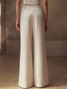 MOTF PREMIUM FOLD PLEATED WIDE LEG SUIT PANTS - Apricot - View 3