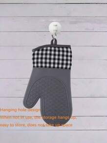 1 件装耐热硅胶防烫烤箱手套适用于微波炉烘焙厨房家用