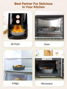 SHEIN Basic living 1 miếng đệm silicon nồi chiên không khí chống dính - Màu xám đen - Xem 5