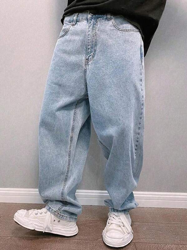 GALLERY FADE Pantalones cargo de mezclilla con ajuste holgado y entallado para hombres de talla grande