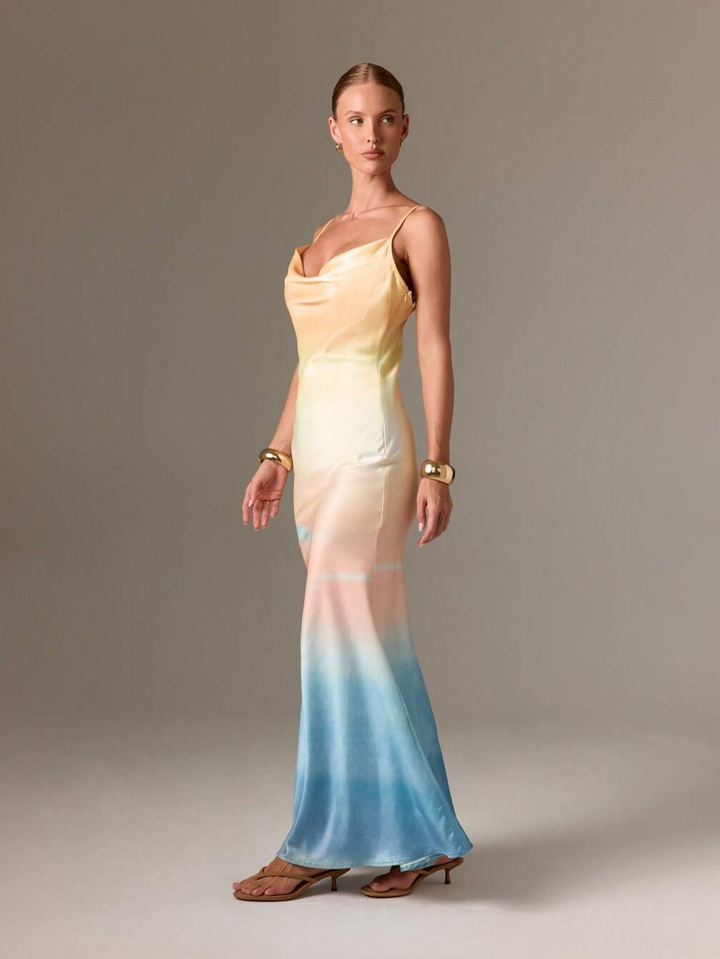 gradient bridesmaid dresses V-neck Gradient Sequin Long Mermaid Bridesmaid Dresses , BN1070
