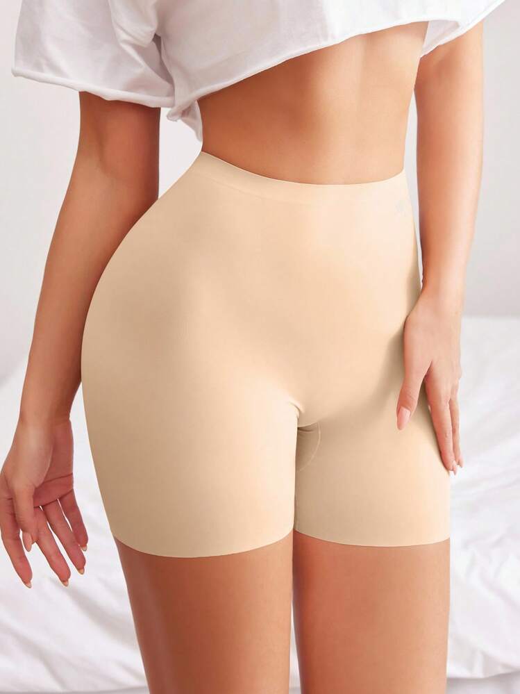 Women's Solid Color Seamless Everyday Panties (Hipster Briefs) - Apricot - View 5