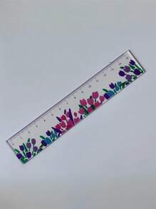 1/4 Set, Righello trasparente con motivo floreale, essenziale per il ritorno a scuola, righello in acrilico da 15 cm, forniture per scuola e ufficio