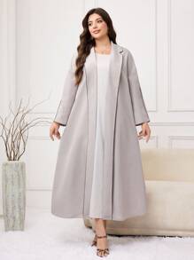 Al Najma Áo Abaya dài thường ngày, màu trơn, hở vai, đa năng cỡ lớn dành cho nữ - Nhiều màu - Xem 4