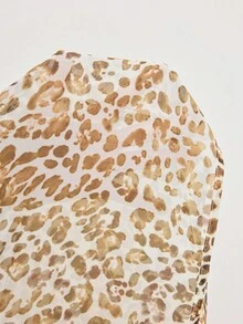 BizChic 2025 Autumn/Winter New Leopard Print Frill Trim V-Neck Blouse, Retro Chic Urban Commute Casual Romantic 90s Christmas New Year, Thanksgiving Elegant Party, Beach Graduation Fashion, Versatile Simple Romantic, Suitable For Wedding Guest, Host, Date, Party, Concert, Brunch, Airport, Multi-Occasion Leopard Print Shirt Leopard Print Tops - Multicolor - View 7