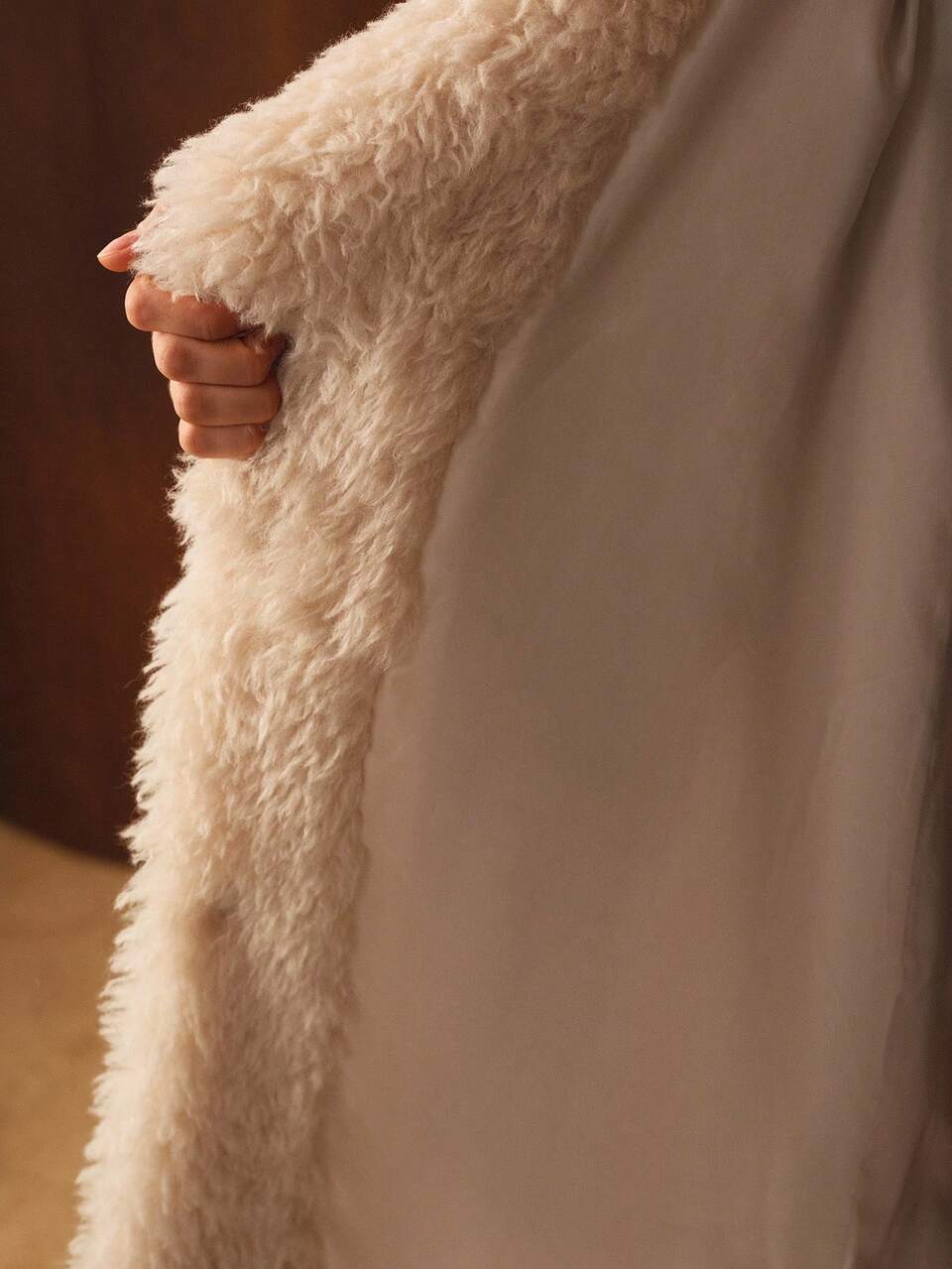 LONG FAUX FUR COAT WITH BELT, AUTUMN/WINTER