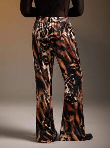 FeverCity Quần ống loe cạp chun họa tiết hổ thời trang cho nam, mùa thu - Nhiều màu - Xem 2