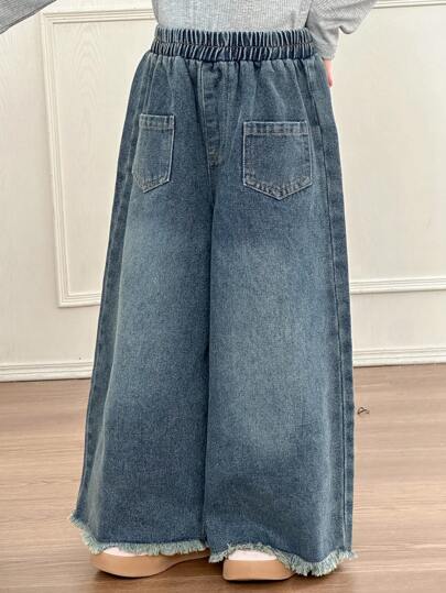 DAZY 女童阔腿牛仔裤 秋冬