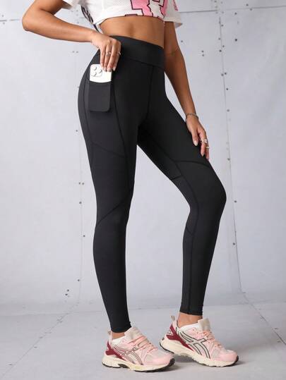 SHEIN Sports Women Sports Leggings Women Sports Black Fleece Leggings Trousers Pants  Athletic University Style Loungewear Casual Leggings Fall Sportswear  Fall Leggings Winter Workout Legging Comfortable Athleisure Outfit, Activewear, Sportwear, Padel, Tennis, Pickleball, Back To School, Retro Streetwear Streetstyle. Preppy, Blokecore, Fall Winter Legging, Warm Leggings Yoga Pants
