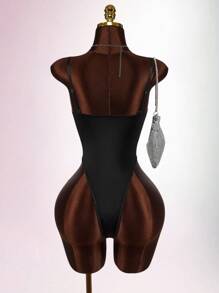 Amplova Solid Color Casual Fashionable Vacation Sexy Camisole Bodysuits For Women Mesh Bodysuit - Multicolor - View 7