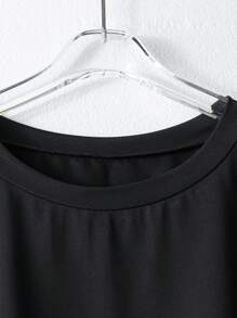 SHEIN CURVE+ Bộ 2 món POPSWAY cỡ lớn, thoải mái và dễ chịu, áo có dây rút nơ bên hông, chân váy có cạp chun và túi bên hông, thích hợp mặc hàng ngày, đi làm, trở lại trường, ngày lễ theo mùa - Nhiều màu - Xem 4