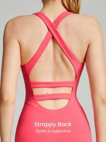 GLOWMODE 女士運動連身衣 - 珊瑚粉 - 查看 2