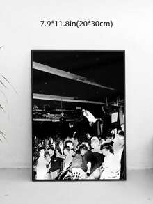 1 件专辑封面海报、帆布印刷海报、说唱歌手海报、时尚墙面艺术、音乐迷收藏、墙面艺术、现代墙面装饰、卧室客厅浴室办公室家居装饰、无框架 - 黑色 - 查看 12