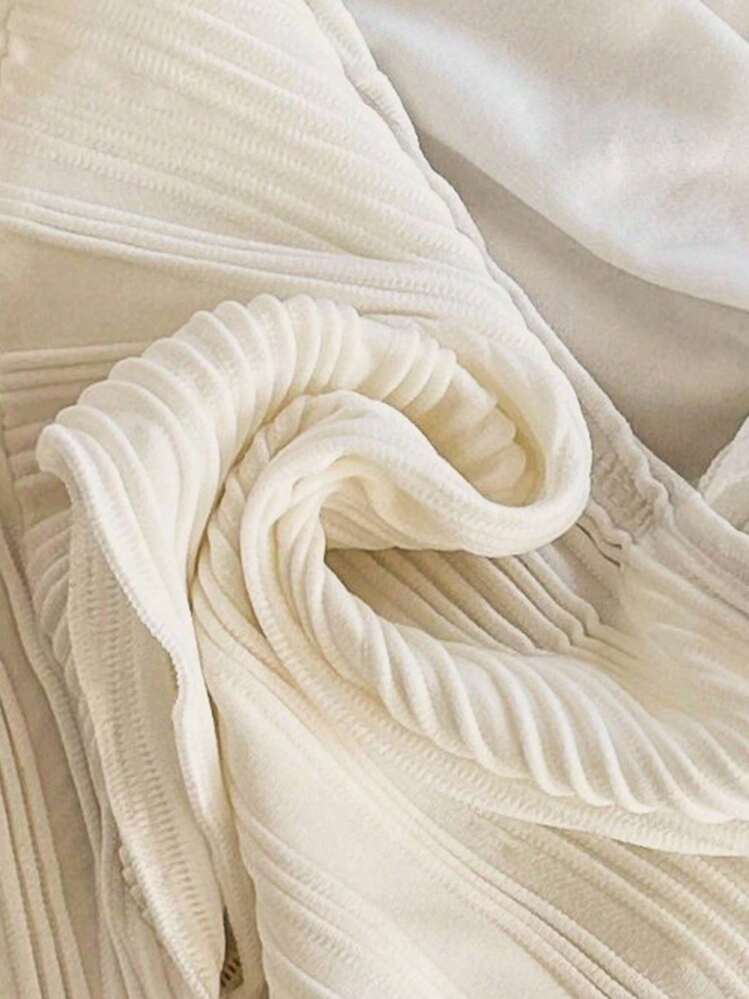 Soleia Top bandeau casual y sexy de tela con textura y corte con retorcido para vacaciones - Albaricoque - Añade 7