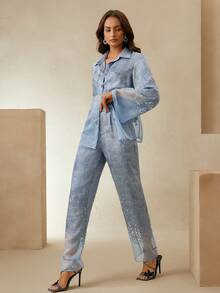 Anewsta Women Two Pieces Outfits For Daily Wear - Blue - View 7