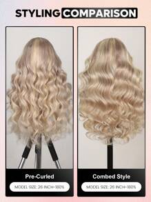 ALL READY WIG Blonde Highlights P10/613 Upgraded 13x6 Lace Front Human Hair Body Wave Pre-Cut Ear-To-Ear Lace Easy Wear Glueless 18-26 Inch Colored Human Hair Wigs Festival Ready Summer Style Halloween Costumes - S10/613 - View 9