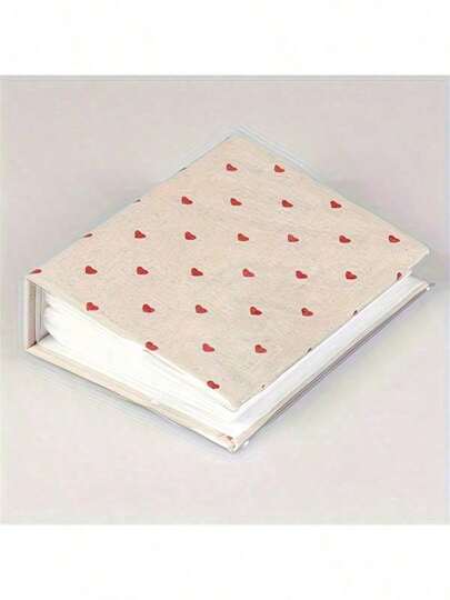 1 件 32 厘米 100 页心形卡入式相册，适合家人、朋友和情侣的记忆保存簿，6x6 英寸家居装饰