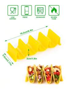 SHEIN Basic living 1pc Plain Taco Stand, Yellow Plastic Taco Holder Rack For Kitchen - Yellow - View 6