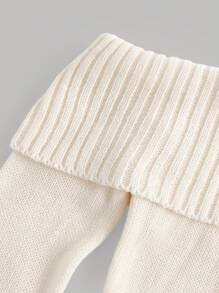 Girlism Tween Girls Knit Off-Shoulder Flared Sleeve Cropped Sweater In Almond White, Elegant Teenage Knitwear Suitable For Fall/Winter, Christmas, Party