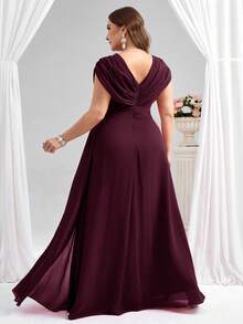 Coutiva Vestido elegante de la madre de la novia con decoración de flores 3D de strass, talla grande