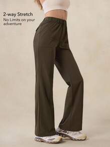 OutZeal 女士户外裤 露营徒步 防水弹力修身喇叭裤腿带口袋 - 棕色 - 查看 3