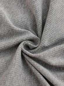 2 件套女士和少女优雅深灰色简约长袖睡衣套装 - 深灰色 - 查看 3