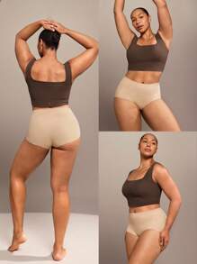 GLOWMODE 超轻两件装加大码柔软弹力透气无缝高腰内裤日常休闲