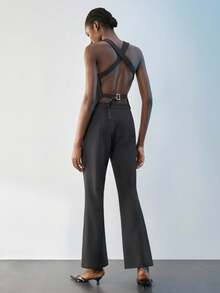 Maija Einfarbiger Weste- und Hosenanzug für Damen, Business Casual, Pendeln - Braun - Übersicht 6