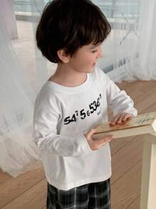 Hapijoa Young Boys' Loose Casual Basic Letter Print T-Shirt, Versatile For Layering Or Outerwear, Autumn Long Sleeve Tops Girl - White - View 4