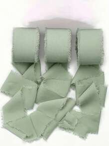 SHEIN 1 Cuộn/3 Cuộn Ruy băng voan viền thủ công màu xanh lá cây nhạt 4Cm*500Cm, Thích hợp cho Thiệp mời đám cưới, Hoa cưới, Bao bì quà tặng, Đồ thủ công DIY, Trang trí cảnh, Trang trí ngày lễ, Trang trí phòng, Trang trí nhà cửa, Trang trí văn phòng, Trang trí tiệc theo chủ đề, Quà tặng ngày lễ tình nhân - màu xanh lá - Xem 8