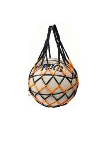 SHEIN 1pc Portable Hanging Sports Ball Storage Bag | Basketball Net Bag, Volleyball Football Mesh Holder | Single Ball Carry Organizer For Gym, Travel, Training Multifunctional Nylon Accessory (Multiple Colors, Boho Style)
