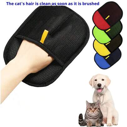 PETSIN Pet Static Electricity Hair Removal Gloves, Bidirectional Brush To Collect Cat & Dog Hair, Essential For Keeping Home And Furniture Fur-Free