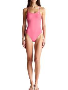 Nike Women's Solid Color Backless One-Piece Swimsuit - Pink - View 3