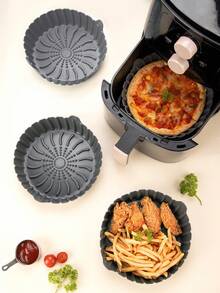 SHEIN Basic living 1 miếng đệm silicon nồi chiên không khí chống dính - Màu xám đen - Xem 1